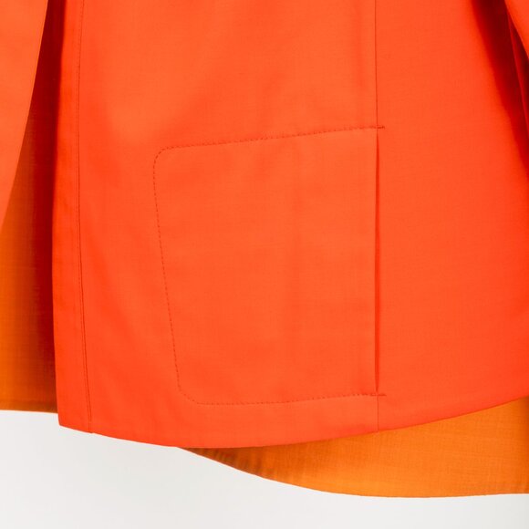 Akris Reversible Firecracker Orange Cotton Trapeze Jacket - Picture 11 of 16